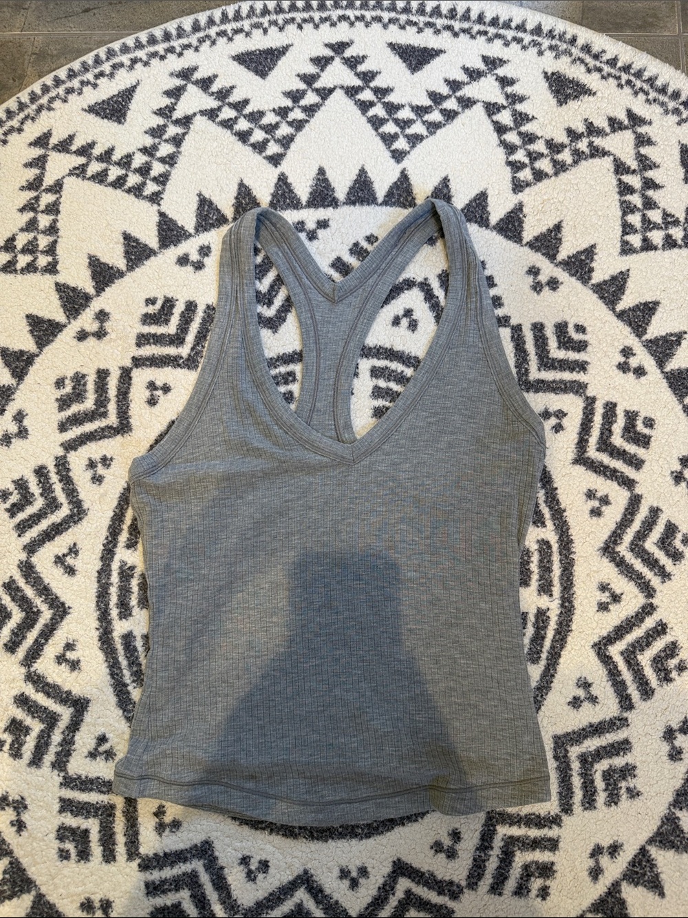 Athleta Grey Ribbed Racerback Tank Top